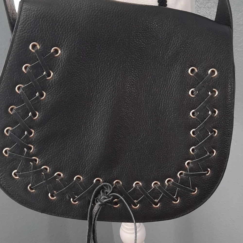 Violetta Pebble Leather Saddle Large Crossbody Shouder Bag - Picture 8 of 8